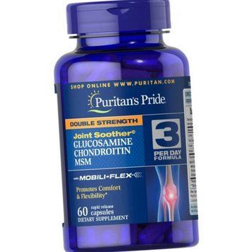 Puritan's Pride Double Strength Glucosamine, Chondroitin & MSM 60 капсул 10775 фото