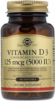 Вітамін D3 Solgar Vitamin D3 5000 IU 100 капс 18245 фото
