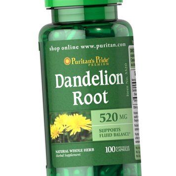 Puritan's Pride Dandelion Root 520 mg 100 caps 19472 фото
