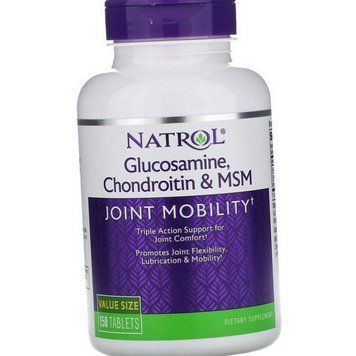 Глюкозамін хондроітин МСМ Natrol Glucosamine Chondroitin & MSM 150 таблеток 19012 фото