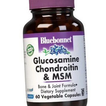 Для суглобів і зв'язок Bluebonnet Nutrition Glucosamine Chondroitin & MSM 60 капсул 19754 фото