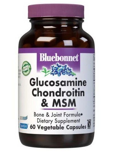 Для суставов и связок Bluebonnet Nutrition Glucosamine Chondroitin & MSM 60 капсул 19754 фото
