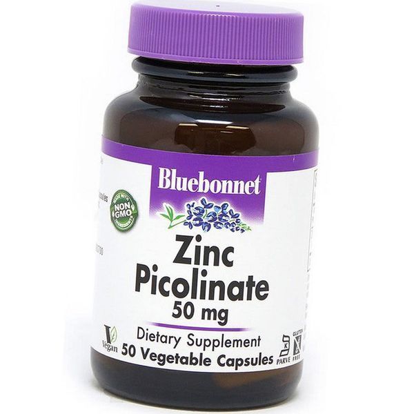 Цинк пиколинат Bluebonnet Nutrition Zinc Picolinate 50 mg 50 вег капсул 19785 фото