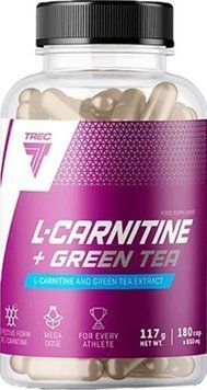 Карнітин + екстракт зеленого чаю TREC nutrition L-Carnitine + Green tea 180 капс 21101 фото
