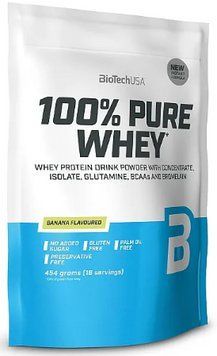 Протеїн Сироватковий BioTech 100% Pure Whey 454 г банан 8727-04 фото