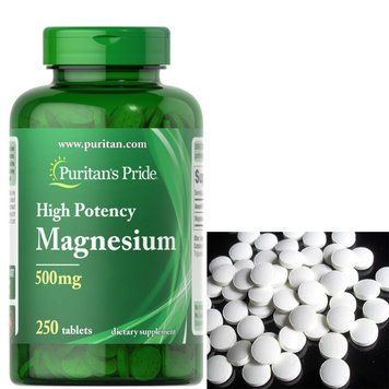 Магний (оксид магния) Puritan's Pride Magnesium 500 mg High Potency 250 таблеток 21789 фото