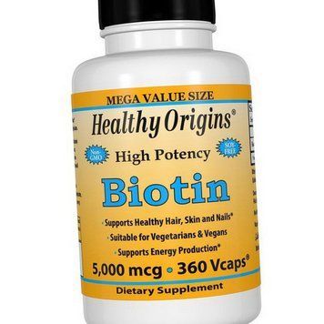 Біотин Healthy Origins Biotin 5,000 mcg 360 вег капсул 20522 фото