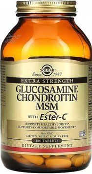 Хондропротектори для суглобів Solgar Glucosamine Chondroitin MSM with Ester-C 180 таб 18530 фото