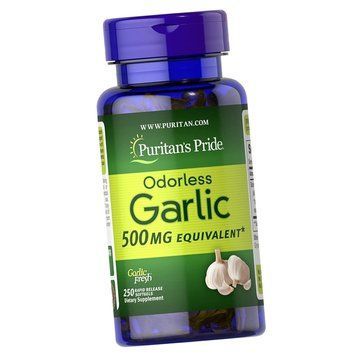 Екстракт часнику Puritan's Pride Odorless Garlic 500 мг 250 гел капсул 18154 фото