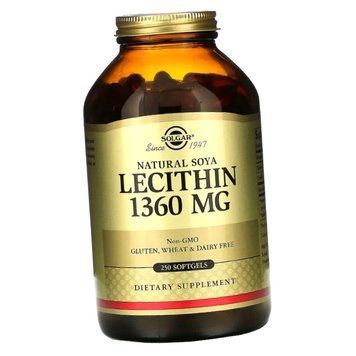 Натуральний соєвий лецитин солгар Solgar Lecithin 1360 mg natural soya 250 капс 19077 фото