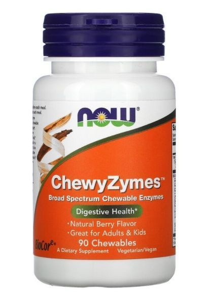Ензими і ферменти NOW Chewy Zymes 90 жувальних таблеток 18770 фото