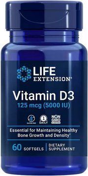 Вітамін D3 Life Extension Vitamin D3 125 mcg 5,000 IU 60 sgels 22853 фото
