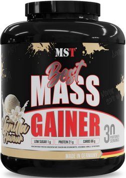 Гейнер для набору м'язової маси та швидкого зростання м'язів MST Best Mass Gainer 3 кг ваніль 3008631999 фото