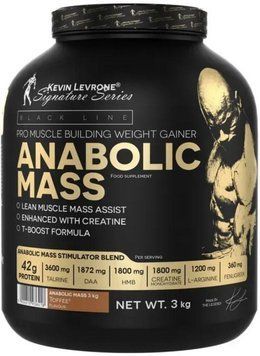 Гейнер для набору маси та зростання м'язової маси Kevin Levrone Anabolic MASS 3 кг білий шоколад з кокосом 3028839783 фото
