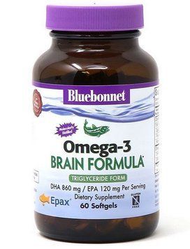 Жирні кислоти омега 3 Bluebonnet Nutrition Omega-3 Brain Formula 60 капсул 19813 фото