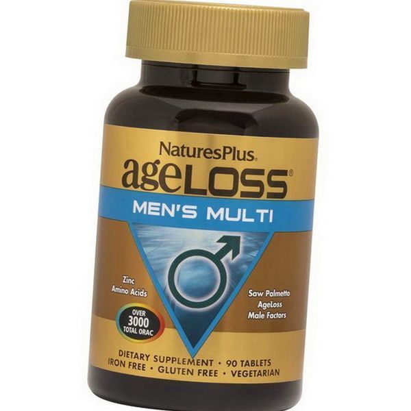Витамины и минералы для мужчин 50+ Natures Plus Ageloss Men's Multi 90 таб 20418 фото