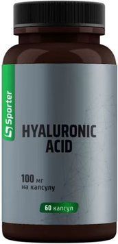 Гіалуронова кислота для суглобів та шкіри Sporter Hyaluronic Acid 100 mg 60 caps 3156186719 фото