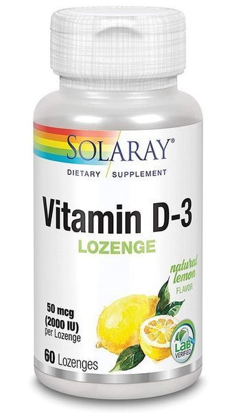 Вітамін Д3 Solaray Vitamin D3 2000 IU (50 mcg) 60 таблеток лимон 19868 фото