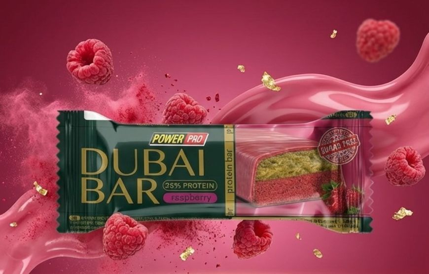 Протеїнові батончики Power Pro Dubai Bar 10х50g малина 3173985434 фото