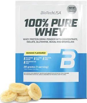 Протеїн BioTech 100% Pure Whey 28 гр банан 10273-06 фото