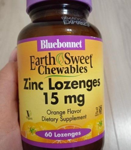 Цинк Bluebonnet Nutrition Zinc Lozenges 15 mg 60 таблеток апельсин 19805 фото