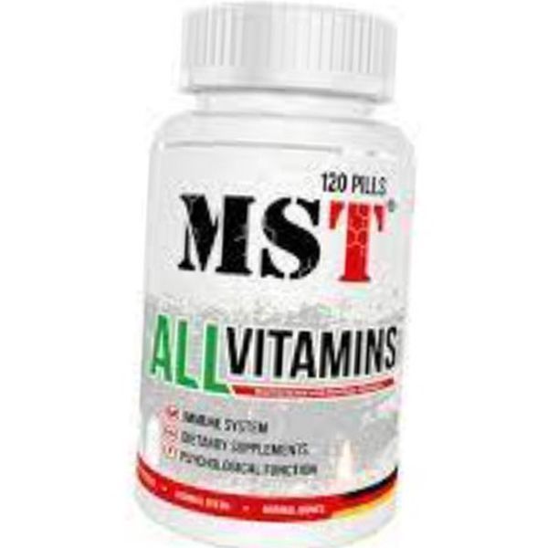 Вітаміни та мінерали MST All Vitamins 120 pills Полуниця 18278 фото