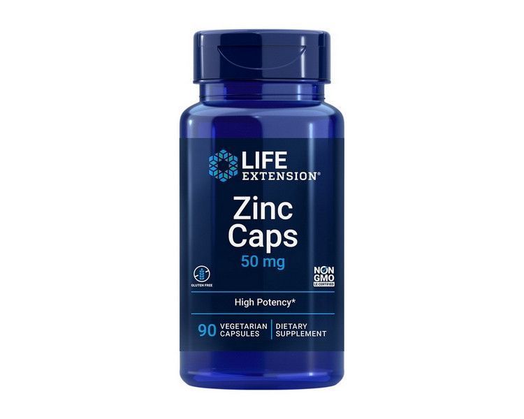 Монометионина цинку, цитрату цинку Life Extension Zinc Caps 50 mg 90 капсул вег 18711 фото