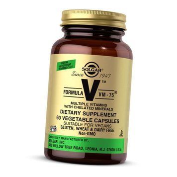 Мультивитамины Solgar Formula V VM - 75 60 veg caps 22435 фото