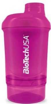 Шейкер BioTech Shaker Mini Wave 2 in 1 300 мл рожевий 8745 фото