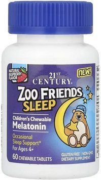 Мелатонін для дітей 21st Century Zoo Friends Sleep 60 жев таб малина 3108184148 фото