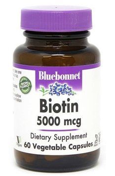 Bluebonnet Nutrition Biotin 5000 mcg 60 veg caps 19742 фото