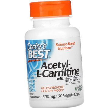 Ацетил Л-карнітин Doctor's BEST Acetyl-L-Carnitine with Biosint 60 капс Комплекс для схуднення та зниження ваги 18107 фото