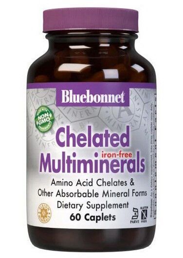 Минеральный комплекс без железа Bluebonnet Nutrition Chelated Multiminerals iron-free 60 таблеток 19803 фото