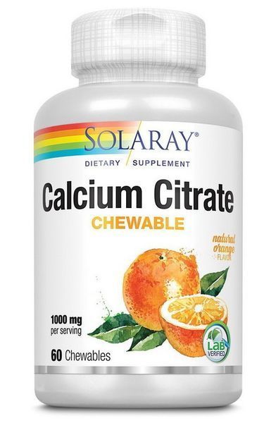 Кальцій цитрат Solaray Calcium Citrate chewable 60 таблеток жувальних апельсин 19889 фото