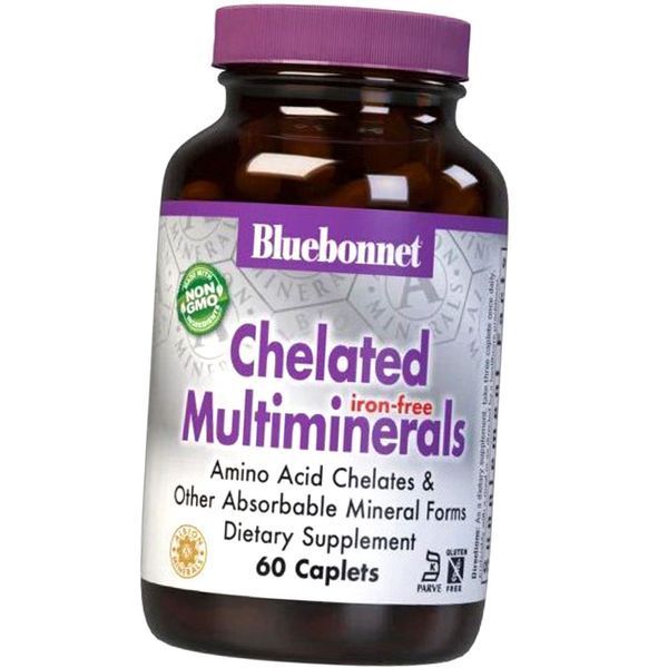 Минеральный комплекс без железа Bluebonnet Nutrition Chelated Multiminerals iron-free 60 таблеток 19803 фото