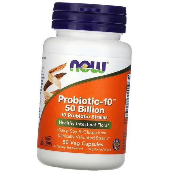 Комплекс пробіотиків NOW Foods Probiotic-10 50 Billion 50 капсул 18056 фото