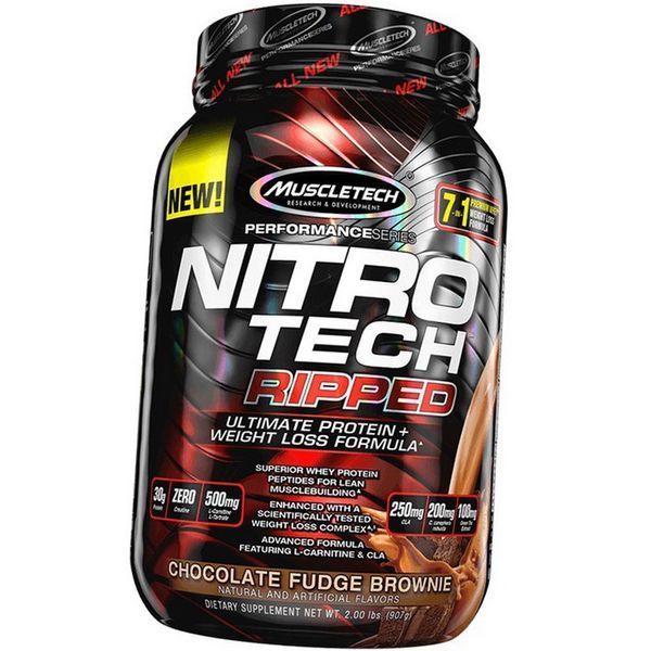 Протеин для жиросжигания MuscleTech Nitro Tech Ripped 907 грамм 20748 фото