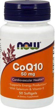 Коензим Q10 NOW Foods CoQ10 50 мг 50 гельових капсул 9141 фото