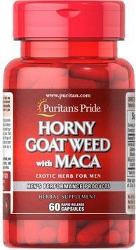 Горянка з макой Puritan's Pride Horny Goat Weed with Maca 500 mg 75 mg 60 caps 19695 фото