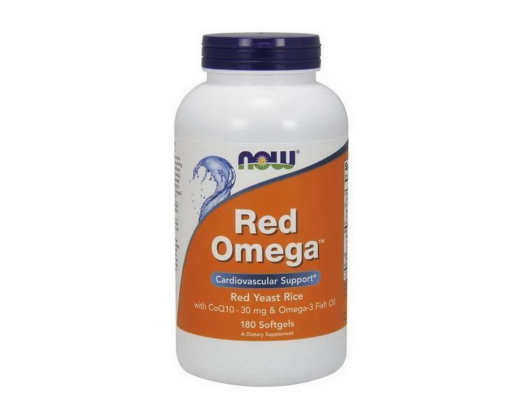 Омега 3 Червоний рис c Q10 Now Foods Red Omega 180 капс риб'ячий жир 18336 фото