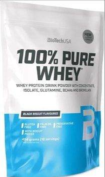 Протеїн сиворотковий BioTech 100% Pure Whey 454 g чорний бісквіт 8727-18 фото
