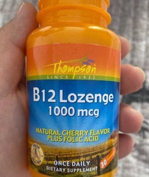 Витамин Б12 + Фолиевая кислота Thompson B-12 Lozenge 1000 mcg plus folic acid 30 таб вишня 19338 фото