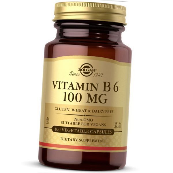 Вітамін В6 Солгар Solgar Vitamin B6 100 mg 100 см caps 20771 фото