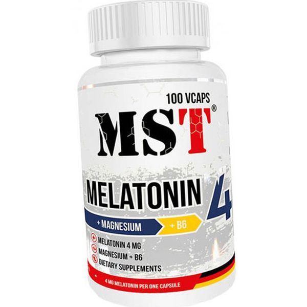 Мелатонин от бессоницы для улучшения сна MST Melatonin 4 mg 100 капс 18276 фото