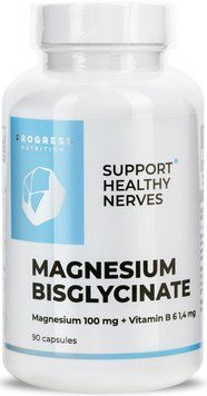 Бісгліцинат магнію для нервової системи Magnesium Bisglycinate 90 caps 23256 фото