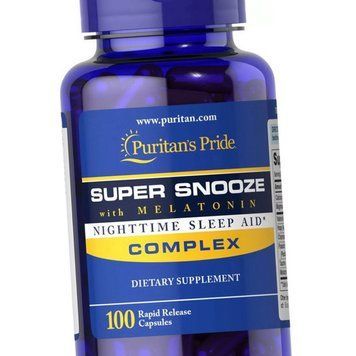 Мелатонин для улучшения сна Puritan's Pride Super Snooze with Melatonin 100 капсул 19227 фото