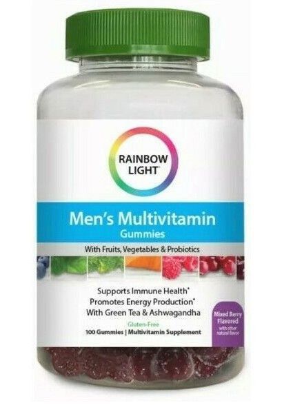 Мультивитамины для мужчин Rainbow Light Men's Multivitamin Gummies 100 ягодных мармеладок 19764 фото