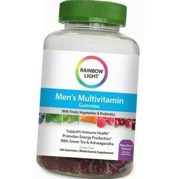 Мультивитамины для мужчин Rainbow Light Men's Multivitamin Gummies 100 ягодных мармеладок 19764 фото